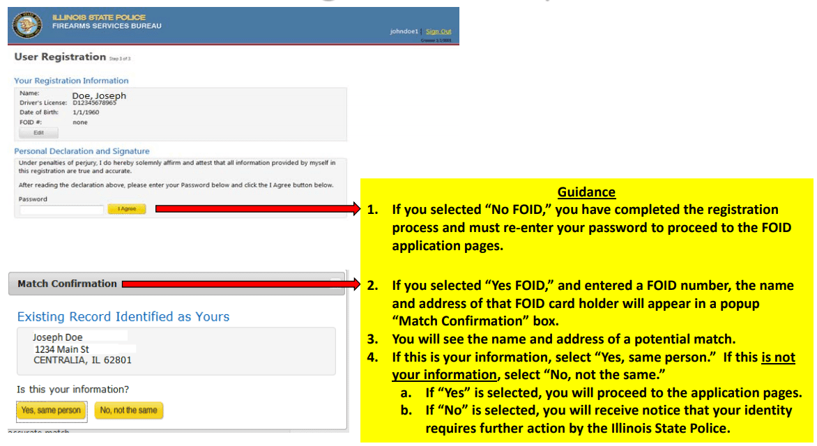 Illinois FOID application step 4