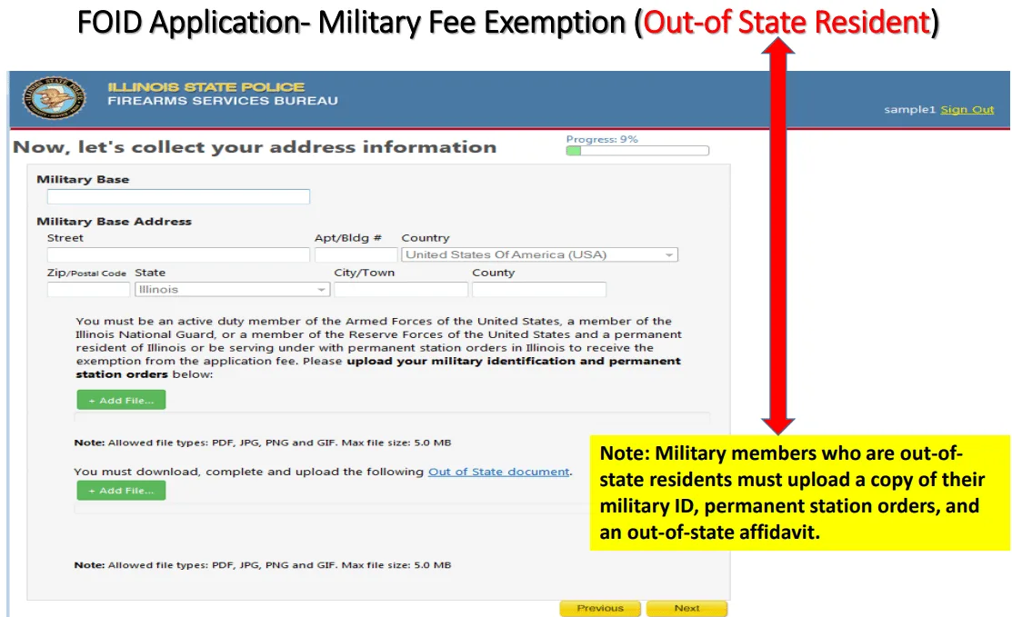 Illinois FOID application step 7