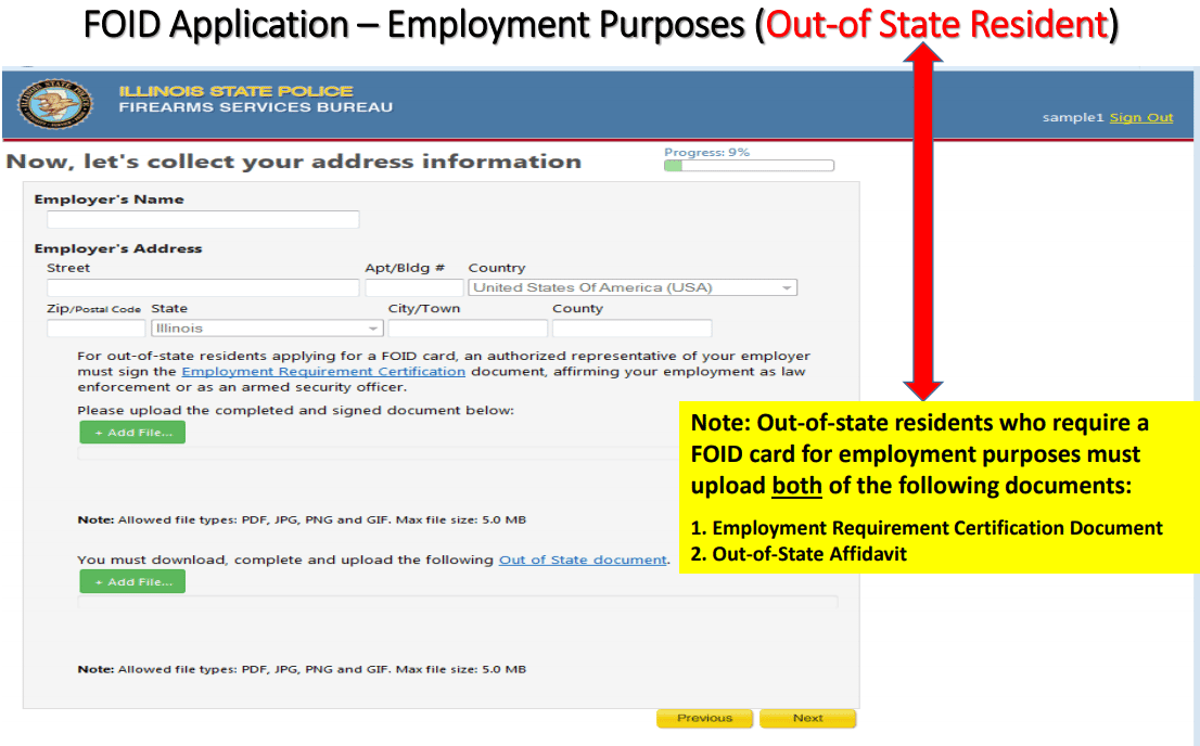 Illinois FOID application step 8