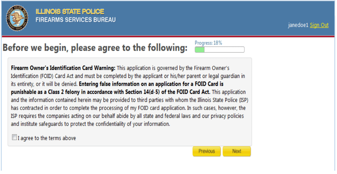 Illinois FOID application step 9