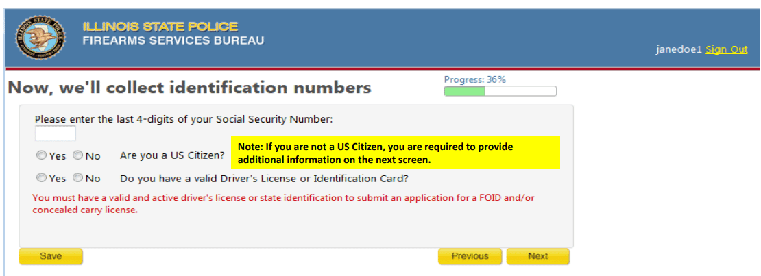 Illinois FOID application step 11