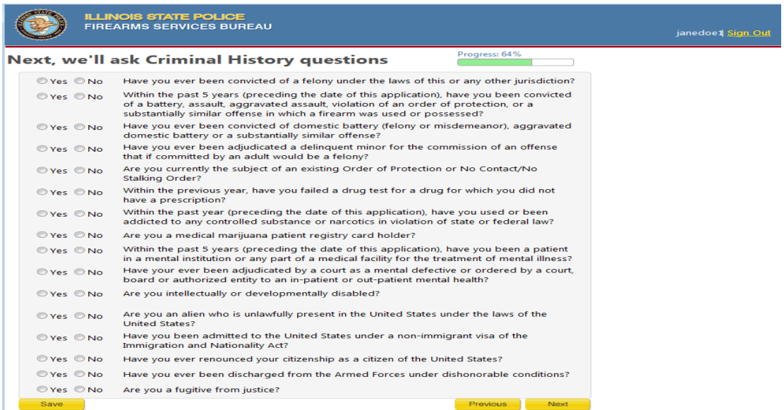 Illinois FOID application step 15